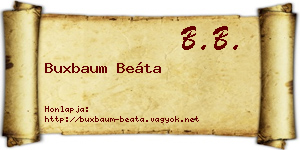 Buxbaum Beáta névjegykártya